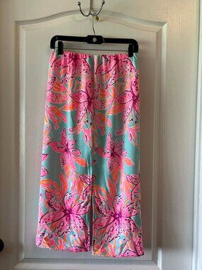 Lilly Pullitzer Esmeray Skirt in the Blue Bonita Blooms Floral Skirt size Small